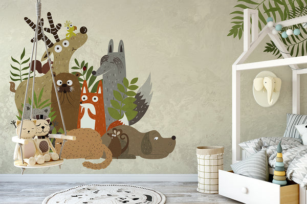 Animals Peel and stick Wallpaper, Wall sticker, Wall poster, Wall Decal - Luzen&co