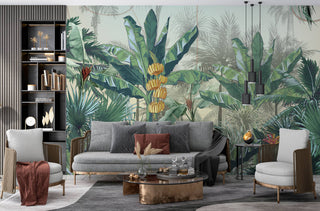 Banana and Palm Trees Self adhesive wallpaper