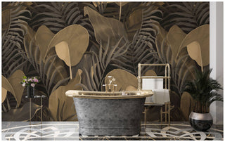 Dry Leaf Types Collaged Self adhesive Wallpaper