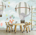 Elephants With Hot Air Balloons Kids Wallpaper