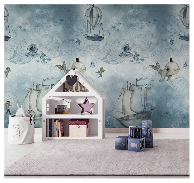 Submarines Underwater Wallpaper for kids room, Wall sticker, Wall poster
