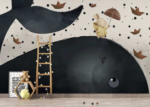 Whale Peel and Stick wallpaper Self adhesive wallpaper -Luzen&Co