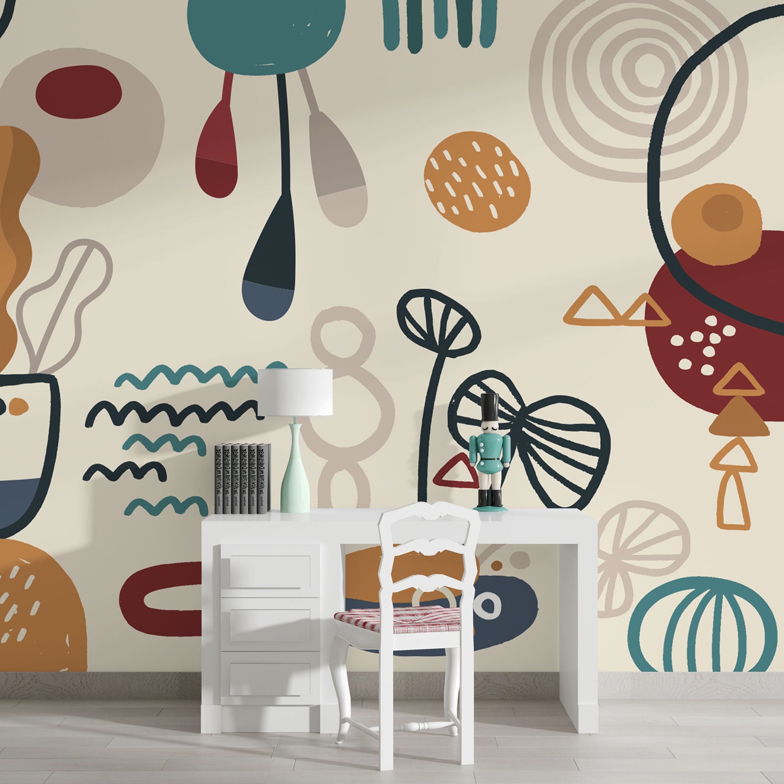 Abstract Art Flower Patterns Self adhesive wallpaper