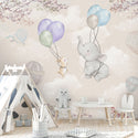 Elephant And Rabbit Wall Sticker, Wall sticker, Wall poster, Wall Decal - Luzen&co