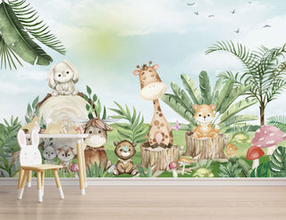 Animals In The Forest Kids Self adhesive Wallpaper