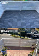 Darkgrey Luzen&co Woodgrain Stripy Composite Decking Tile
