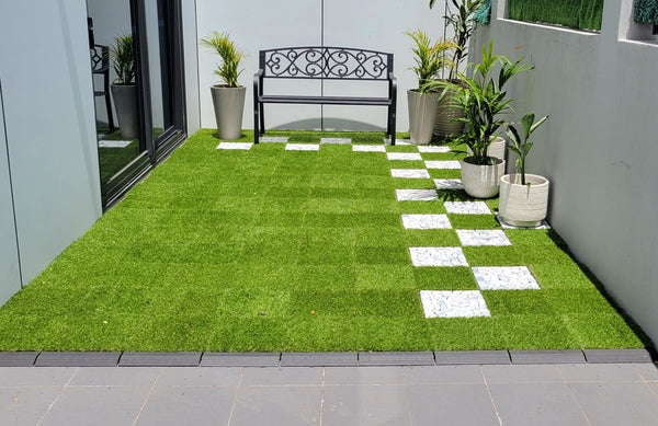 Artificial Grass Turf Interlocking Decking tile