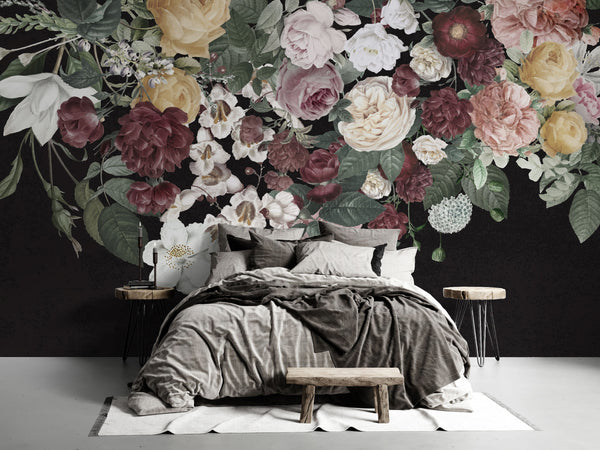 Floral Vintage Self adhesive wallpaper, Flower Peel and stick Wallpaper - Luzen&Co
