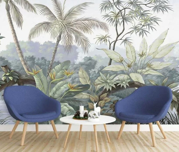 Tropical Tree in the Jungle Self Adhesive Wallpaper