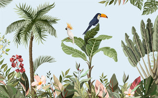 Wild life Tropical Self adhesive Wallpaper Peel and stick wallpaper - Luzen&Co