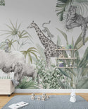 Animals & Soft Tropical Kids Wallpaper, Wall sticker, Wall poster, Wall Decal - Luzen&co