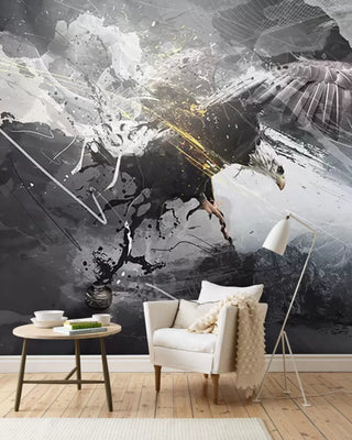 Grey Tones Dragon Designed Self Adhesive Wallpaper - luzen and co Australia
