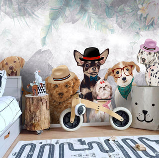 Dogs Peel and Stick Wallpaper for Kids, Wall sticker, Wall poster, Wall Decal - Luzen&co