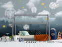 Flying Balloons and Mountain View Wallpaper, , Wall sticker, Wall poster, Wall Decal - Luzen&co