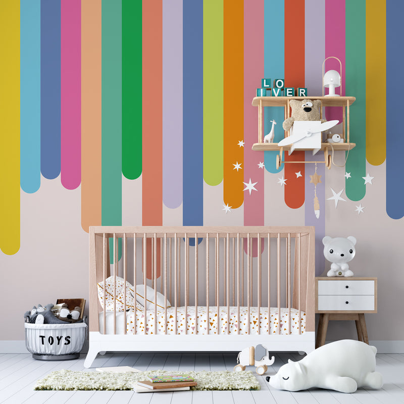 Colored Panels Kids Peel and Stick Wallpaper, Wall sticker, Wall poster, Wall Decal - Luzen&co