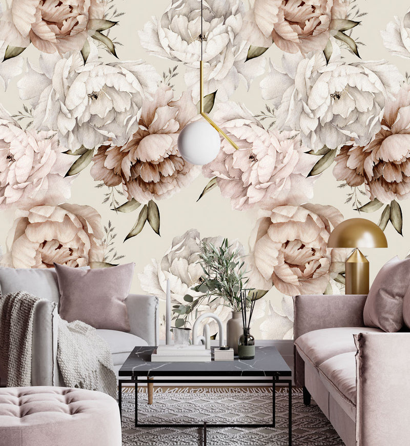 Soft Roses Cream Color Wallpaper