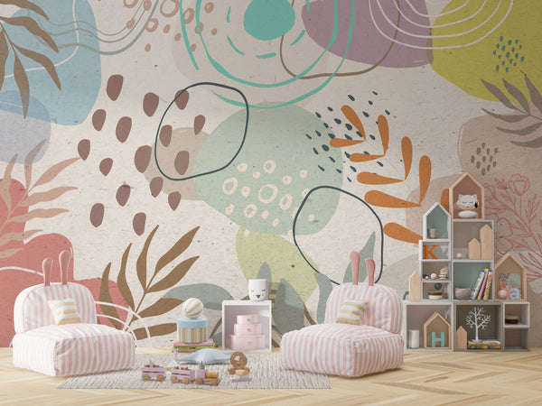 Floral and Geometric Pattern Wallpaper, Wall stickers