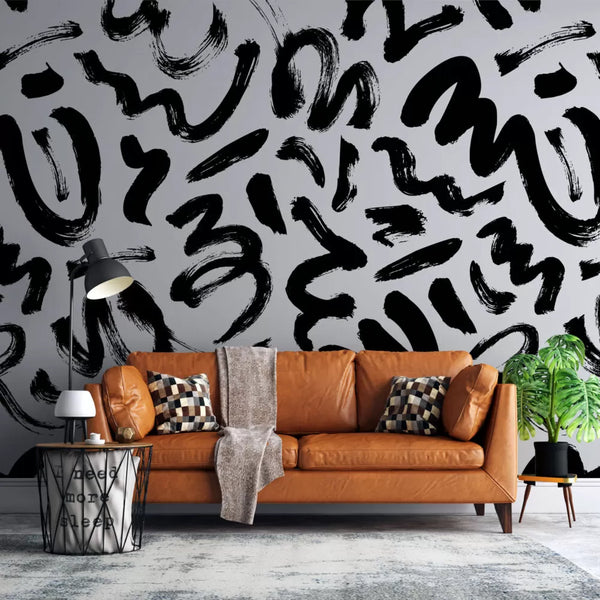 Brush Trace Modern Wall Mural Self Adhesive wallpaper