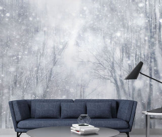 Snow Forest Landscape Self Adhesive Wallpaper