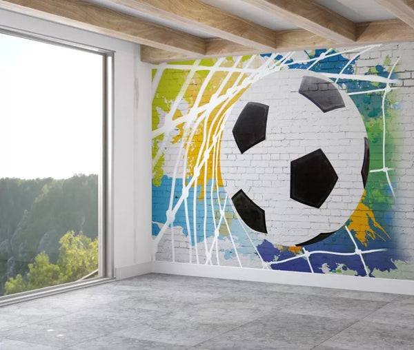 Big Soccer Look Graffiti Wall Mural Wallpaper