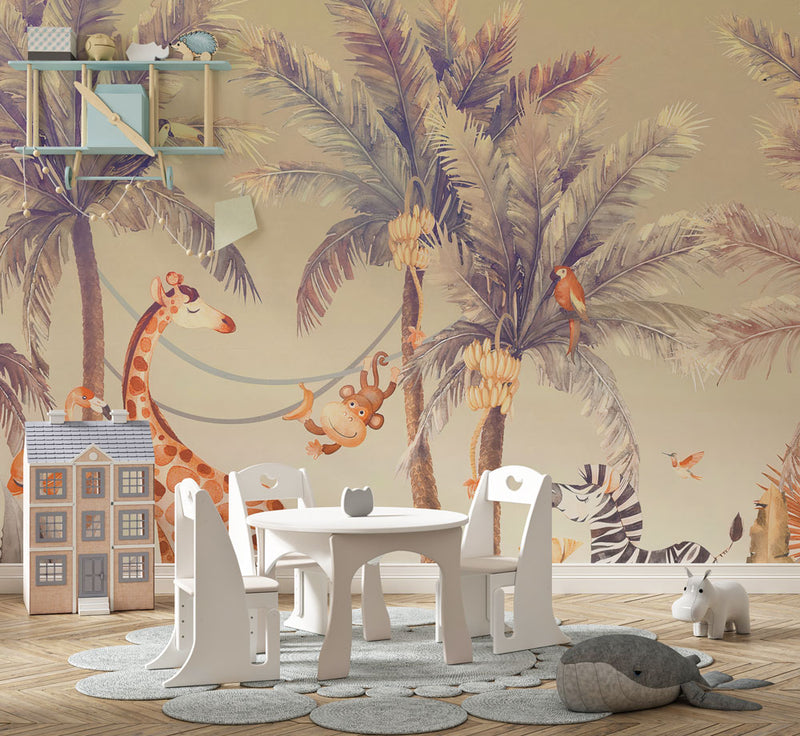Safari Animals Wallpaper, Wall sticker, Wall poster, Wall Decal - Luzen&co