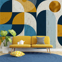 Geometric Gold Color Detailed Wallpaper