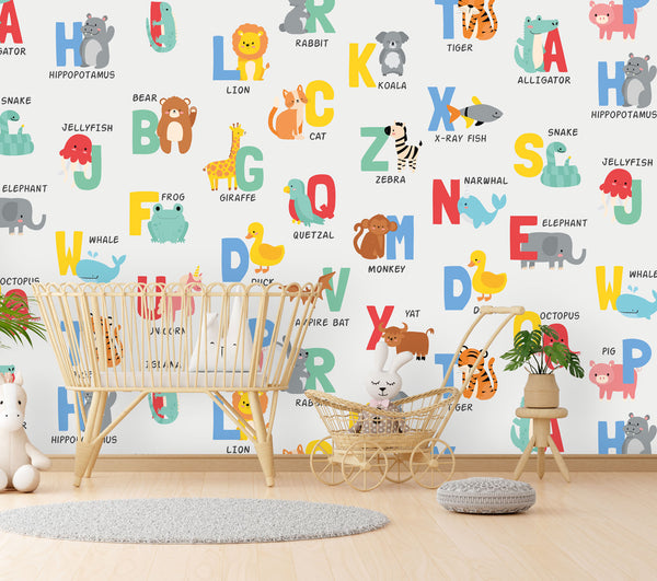 Alphabet Kids Self adhesive wallpaper Peel and Stick wallpaper in Australia - Luzen&Co