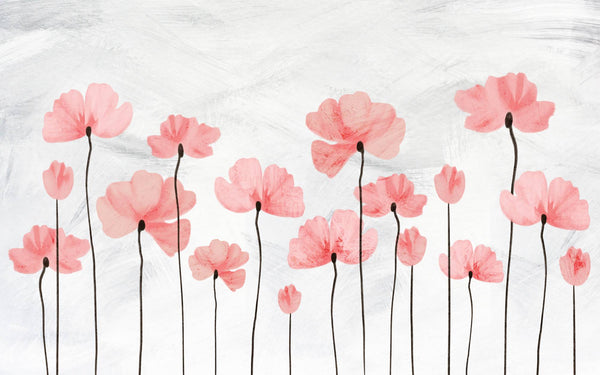 Red Poppy Flower Self adhesive Wallpaper