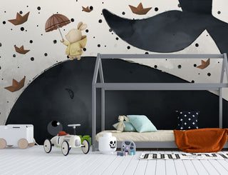 Whale Peel and Stick wallpaper Self adhesive wallpaper -Luzen&Co