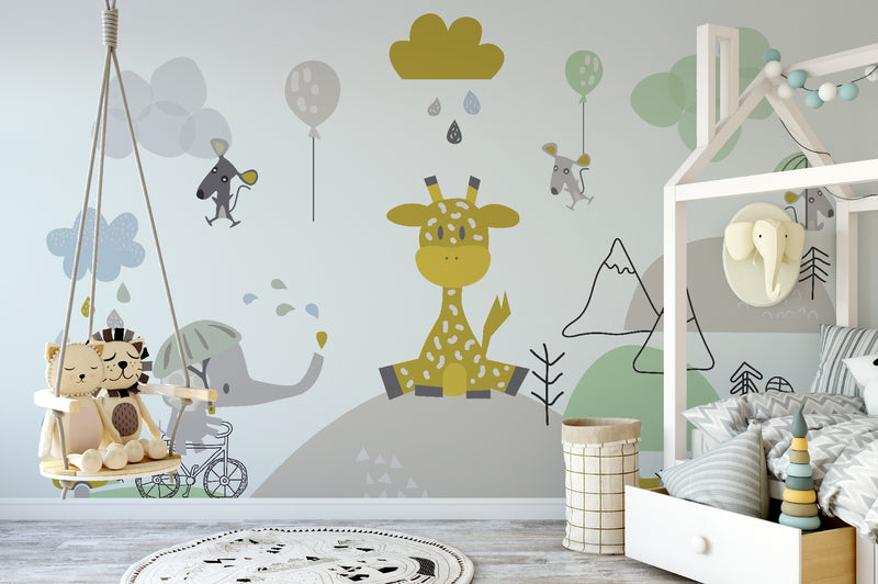 Cute Animals Kids Wallpaper, Wall sticker, Wall poster, Wall Decal - Luzen&co