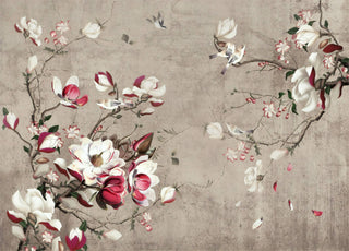 Beautiful Designed Nude Tones Flowers Self adhesive wallpaper