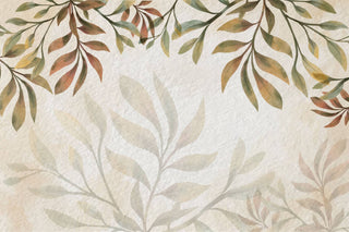 Pastoral Toned Wallpaper With Leaves Self Adhesive Wallpaper