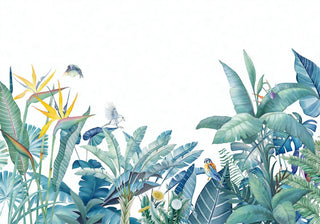 White Tones Tropical Wallpaper - Luzen&Co