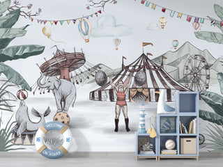 Circus Animals Self adhesive Wallpaper, Wall sticker, Wall poster, Wall Decal - Luzen&co