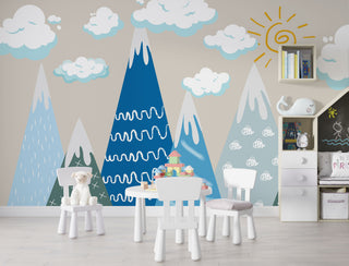 Sun and Clouds Kids Wallpaper, Wall sticker, Wall poster