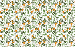 Orange Trees Leaves Self adhesive Wallpaper