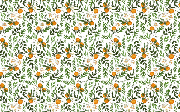 Orange Trees Leaves Self adhesive Wallpaper