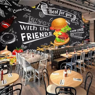 Cafe Fast Food Wall Mural Wallpaper - Luzen&Co