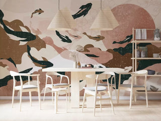 Soft Fishes and Sky Collage Wall Mural Wallpaper - Australia Luzenandco