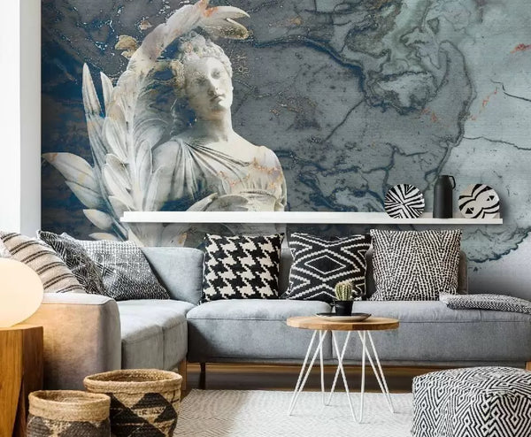 Chiseled Shaved Pattern Collage Wall Mural Wallpaper - Luzenandco Australia