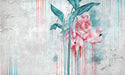 Flamingo Patterned Leafy Self adhesive wallpaper