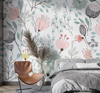 Soft Floral Pattern Wallpaper - Luzen&Co