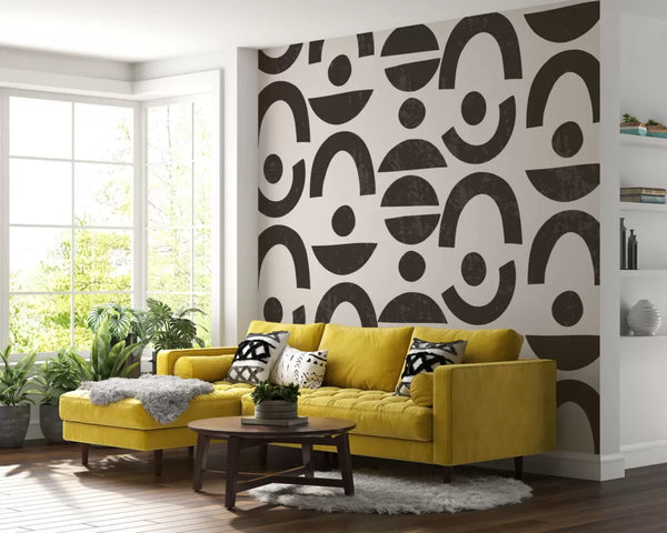 Modern Black Patterns Wall Mural Self Adhesive Wallpaper - Australia Luzen&Co
