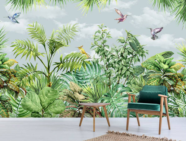 Tropical Leaves and Trees Self adhesive wallpaper
