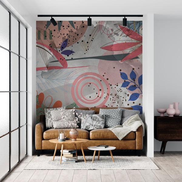 Abstract Floral Wallpaper Self adhesive wallpaper