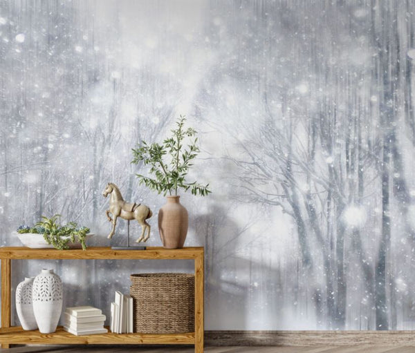 Snow Forest Landscape Self Adhesive Wallpaper