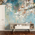 Soft Flowers With Oil Painting Peel and Stick Wallpaper