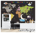 World map Kids Peel and Stick wallpaper Self adhesive wallpaper -Luzen&Co