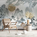 Bamboo Trees and Lake View Self Adhesive Wallpaper