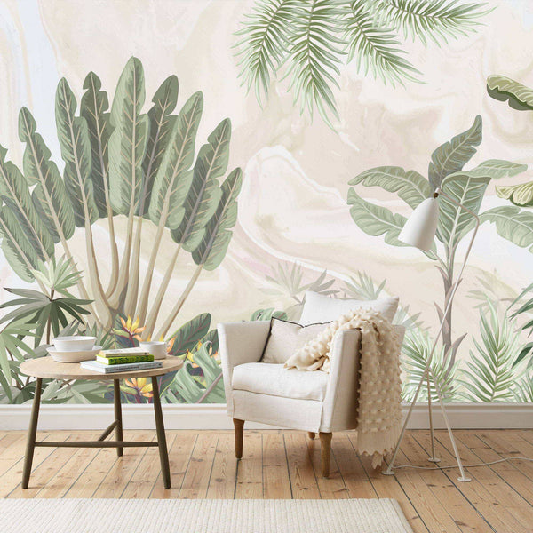 Tropical Self adhesive Wallpaper Peel and stick wallpaper - Luzen&Co